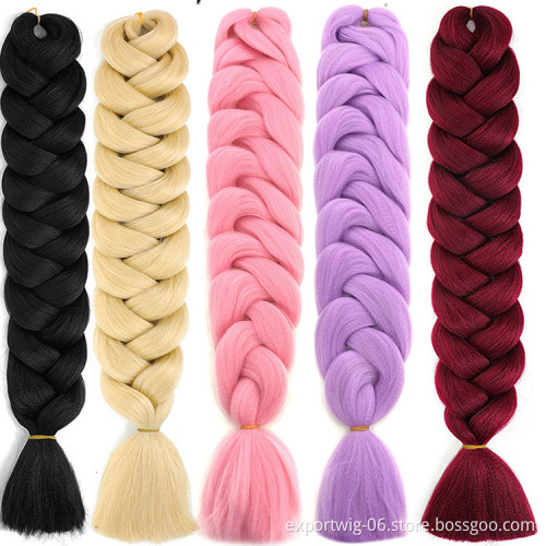 Wholesale Jumbo Braiding Hair Extensions 82inch 165g Long Braids Hair Yaki Texture Synthetic Fiber Braiding Hair Manufacturer